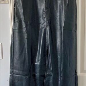 NYDJ Black A-Line Faux Leather Skirt